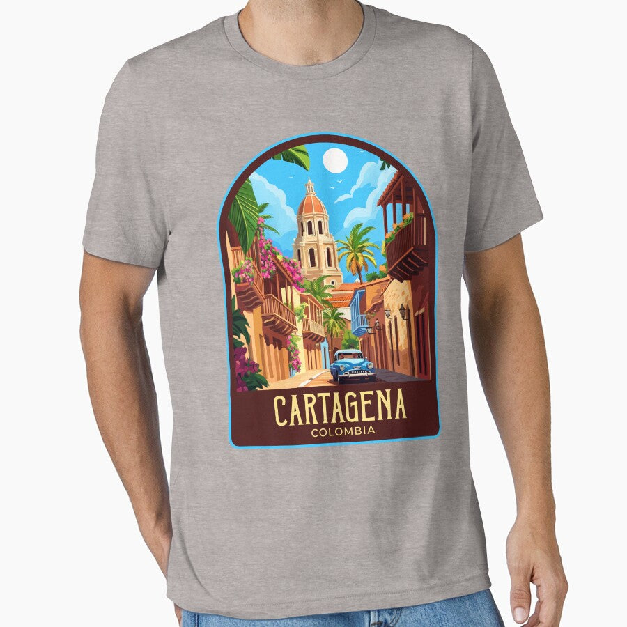 Cartagena Vintage Travel Illustration by HomeLivingCo