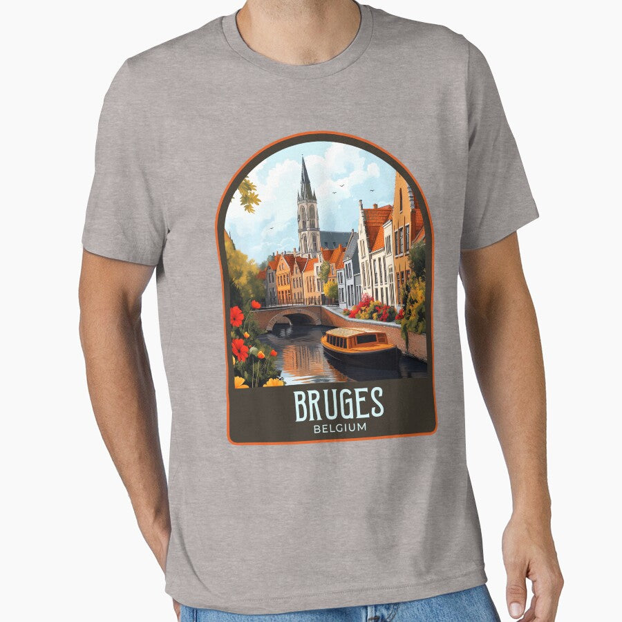 Bruges Vintage Travel Illustration by HomeLivingCo