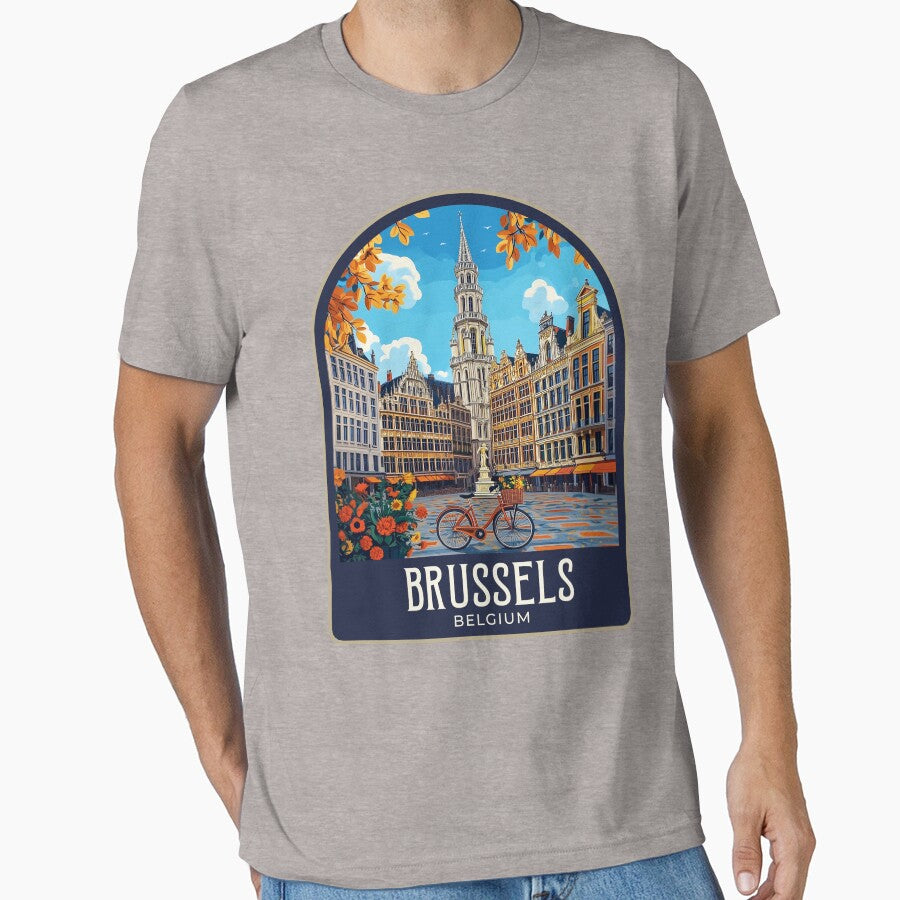 Brussels Vintage Travel Illustration by HomeLivingCo