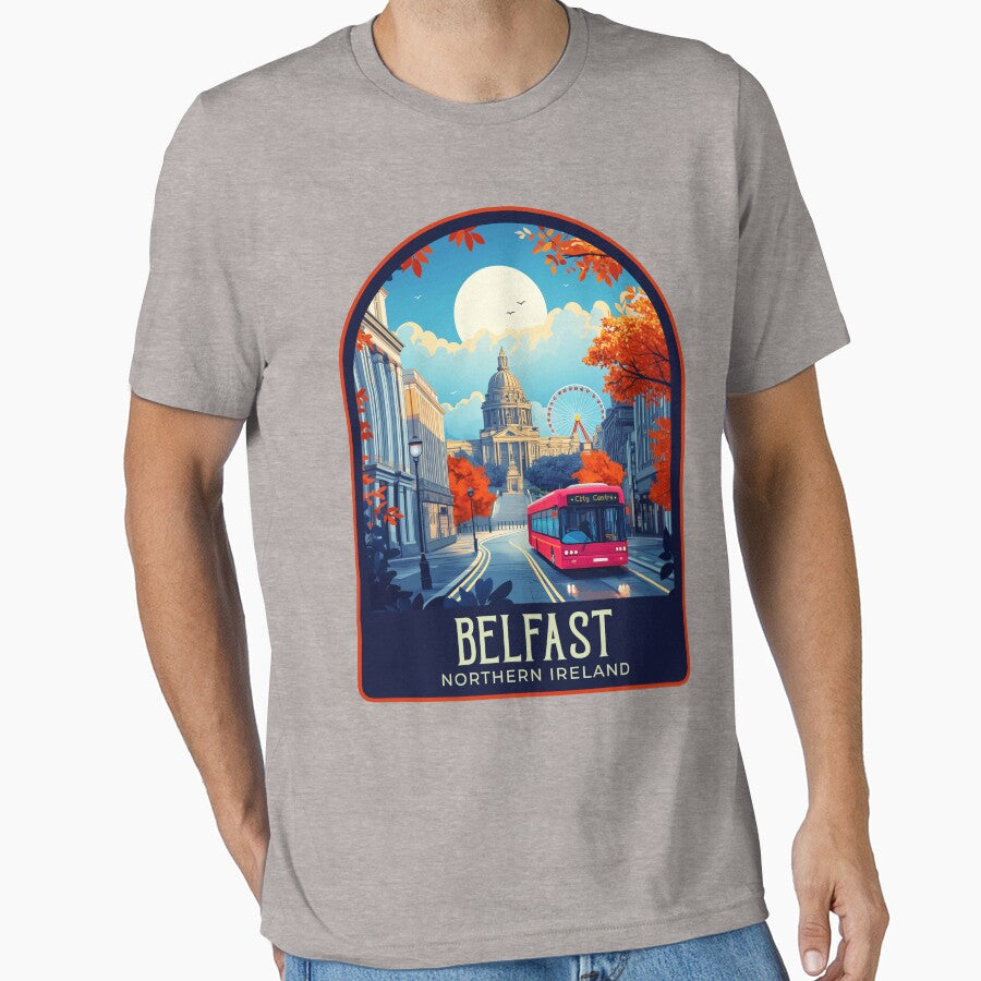 Belfast Vintage Travel Illustration by HomeLivingCo