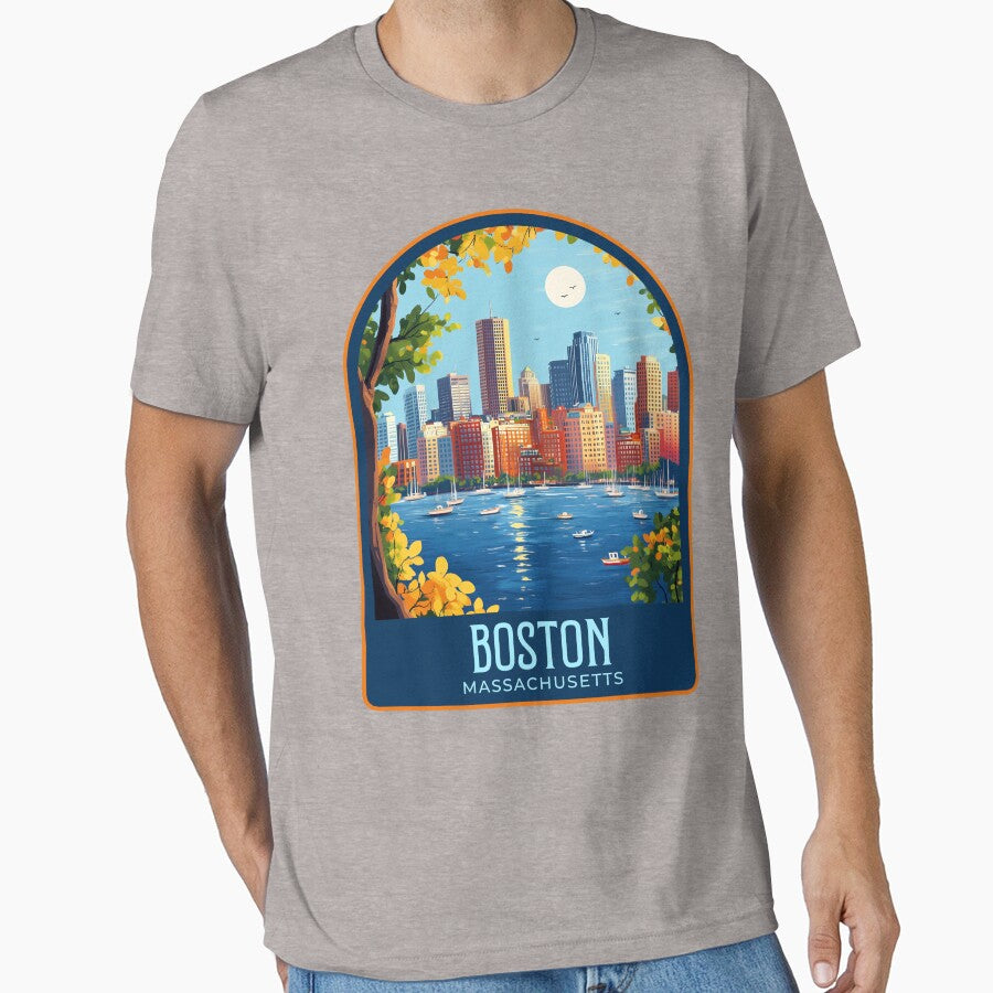 Boston Vintage Travel Illustration by HomeLivingCo
