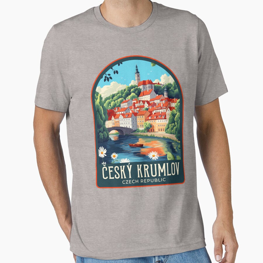 Český Krumlov Vintage Travel Illustration by HomeLivingCo