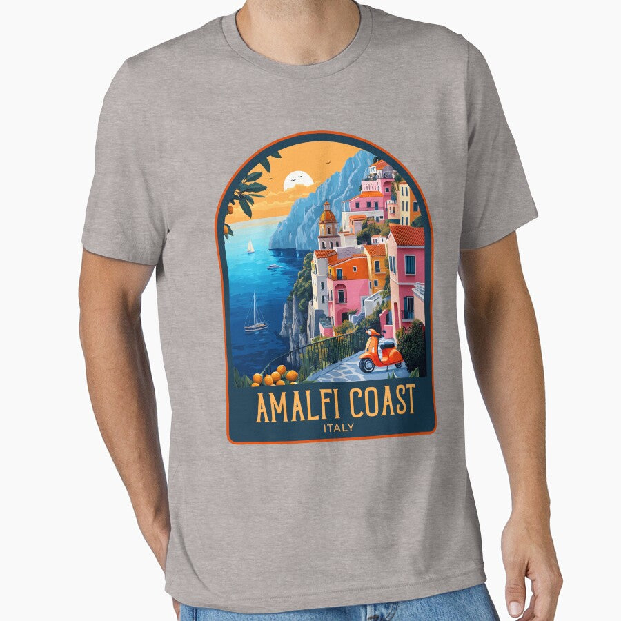 Amalfi Coast Vintage Travel Illustration by HomeLivingCo