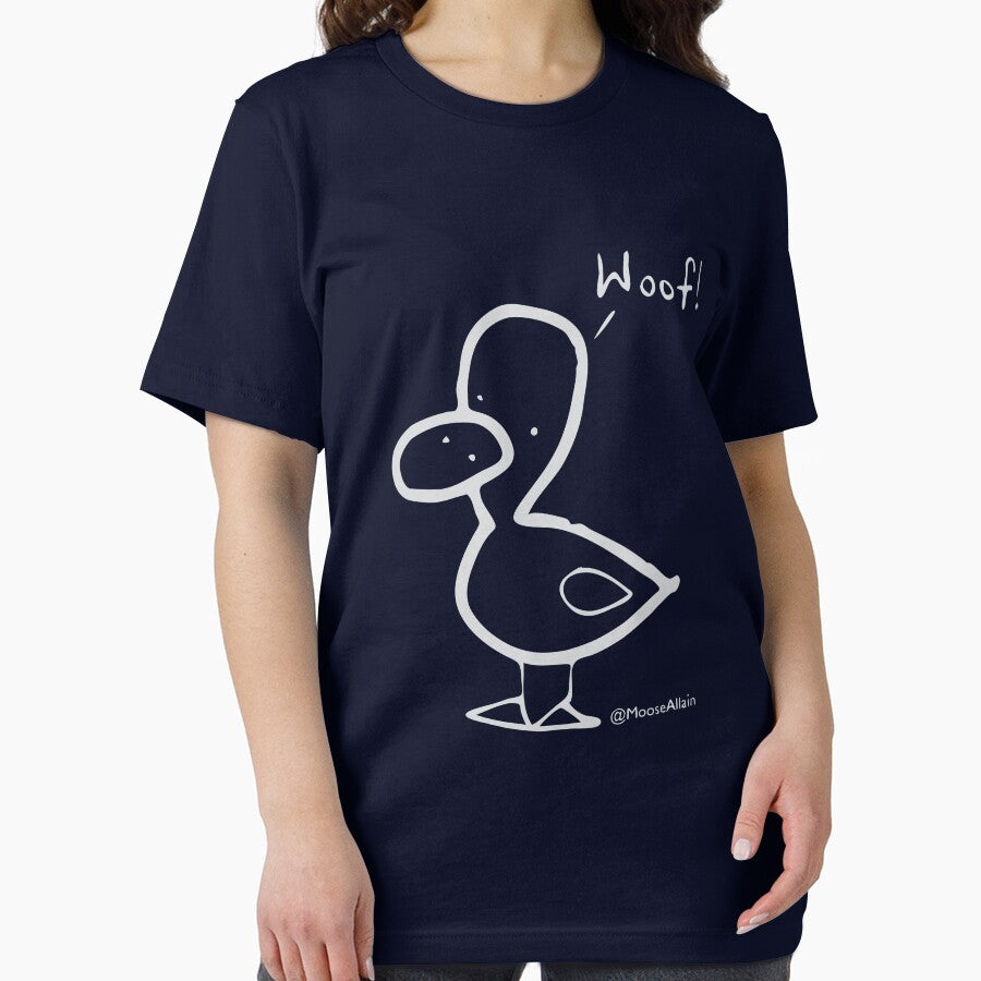 Duck Goes Woof - Pale print for dark t-shirts by worldofmoose