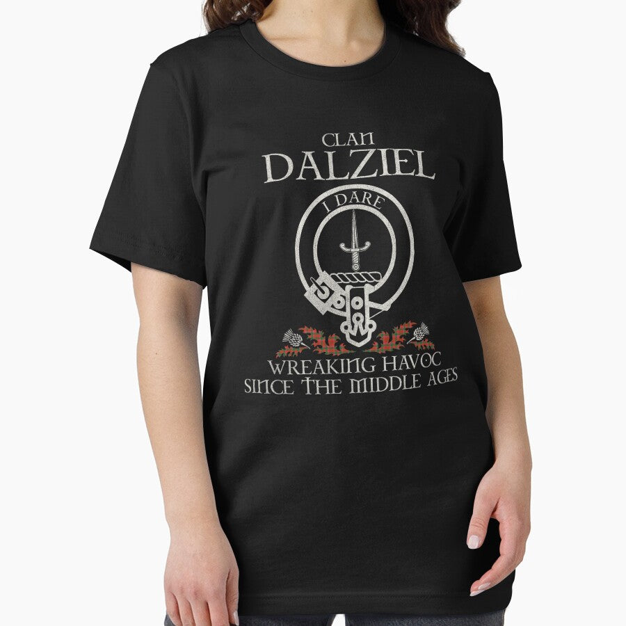 Clan Dalziel crest Scottish surname tartan Thistle vintage by Clan1093