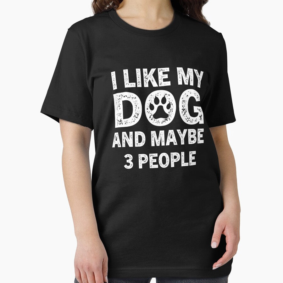 I Like my dog and maybe 3 people, black style Dog lovers gift by 10XDesign