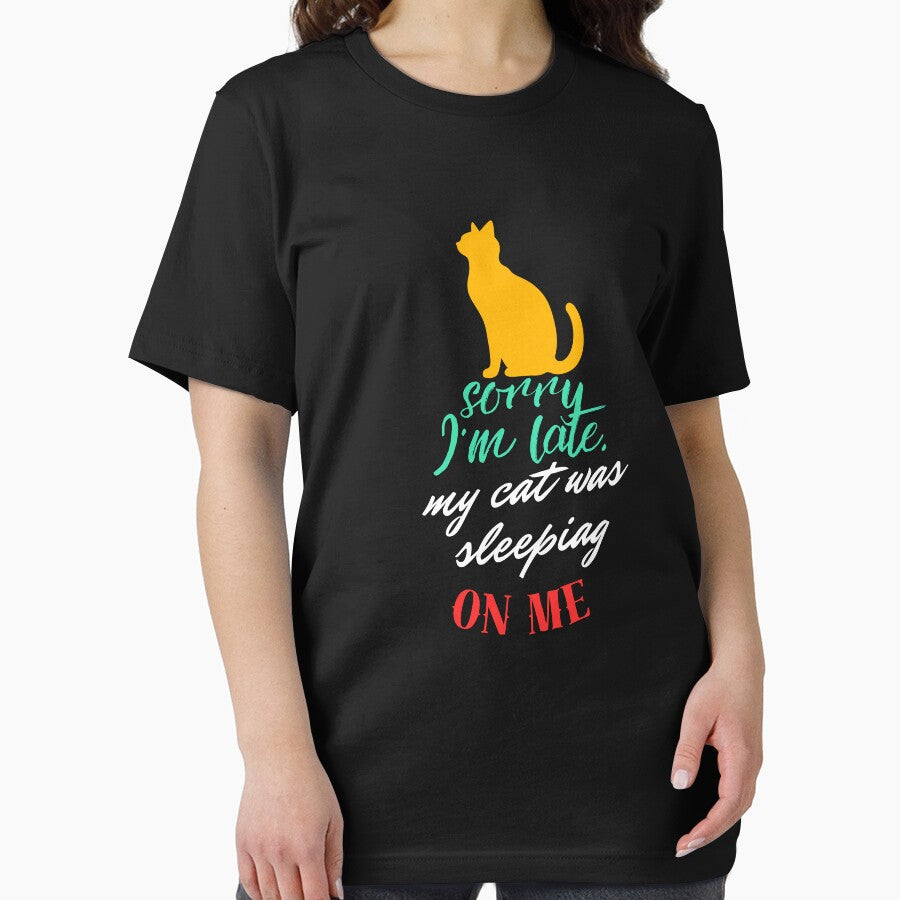 Sorry I'm Late My Cat Was Sleeping On Me, funny cat humor, cat lover by johnnie2749