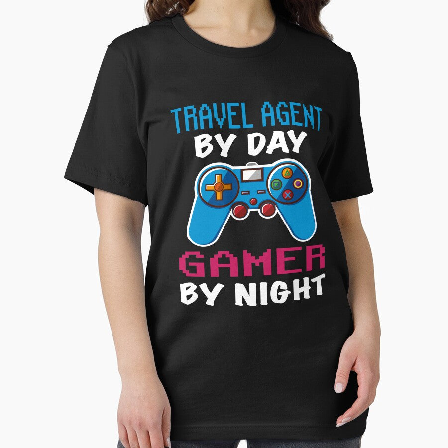 travel agent By Day Gamer By Night shirt, Funny travel agent Gamer Birthday Gift, travel agent Dad Husband Boyfriend Video games Lovers Christmas Gift by xlnv