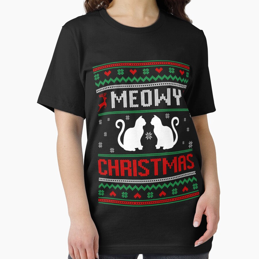 Meowy Cat Lover Ugly Christmas Sweater by RetroStyle247