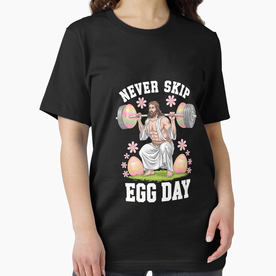 Never Skip Egg Day Funny Easter Jesus Leg Day Gym by Morphologiona