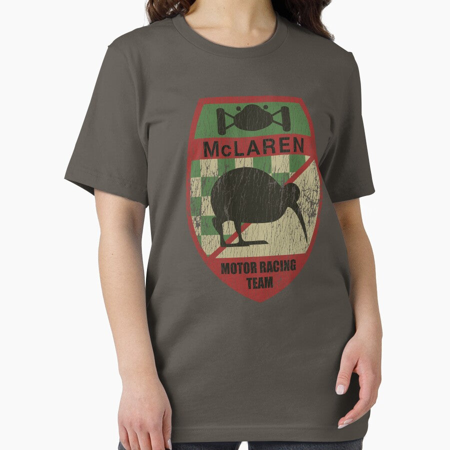 Bruce McLaren Motor Racing Team first logo - 1963 - aged, worn print by retropetrol