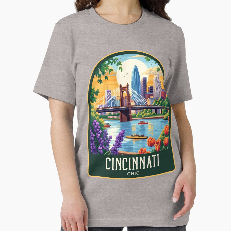 Cincinnati Vintage Travel Illustration by HomeLivingCo