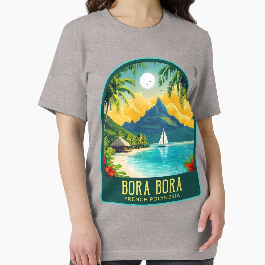 Bora Bora Vintage Travel Illustration by HomeLivingCo