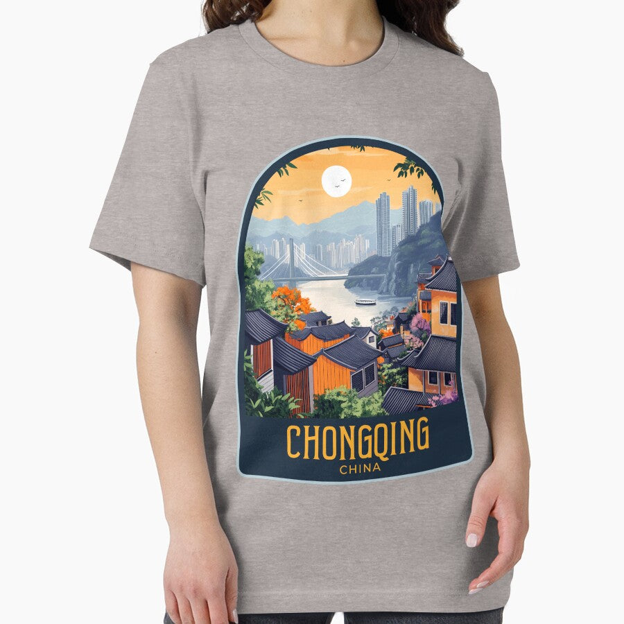 Chongqing Vintage Travel Illustration by HomeLivingCo