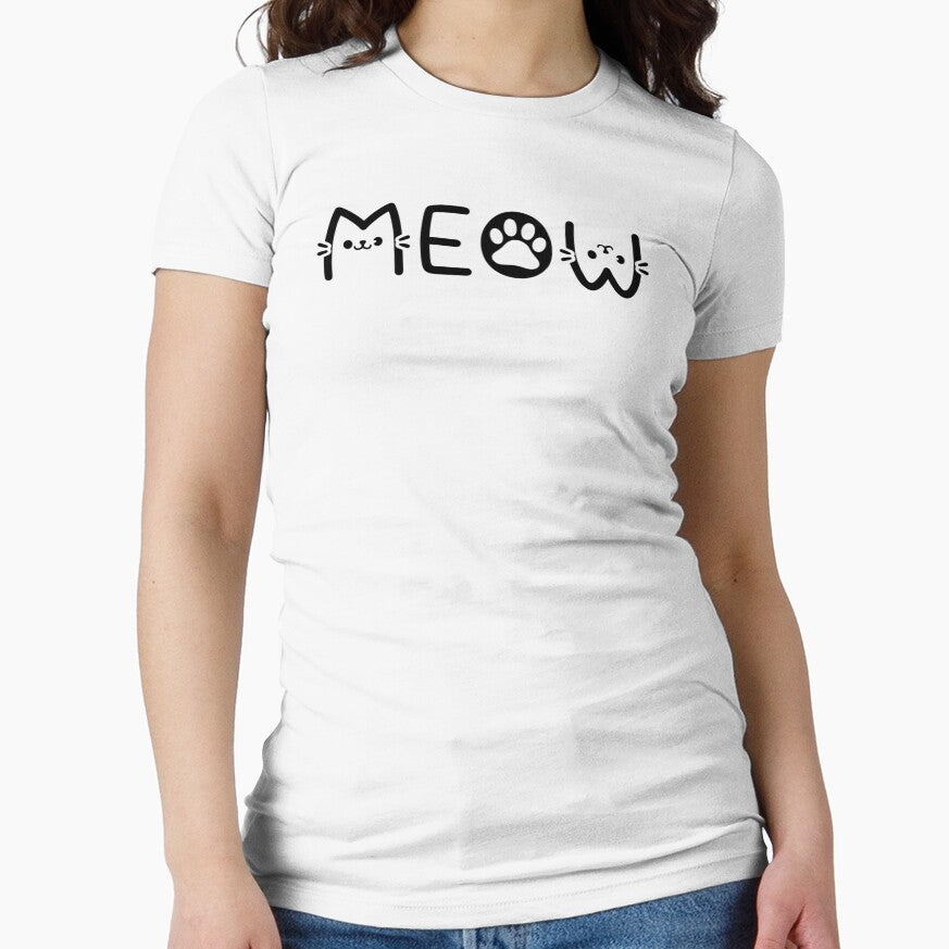 Meow Cute And Funny Cat Lovers For Cat Moms And Dads by ViktoonShirts
