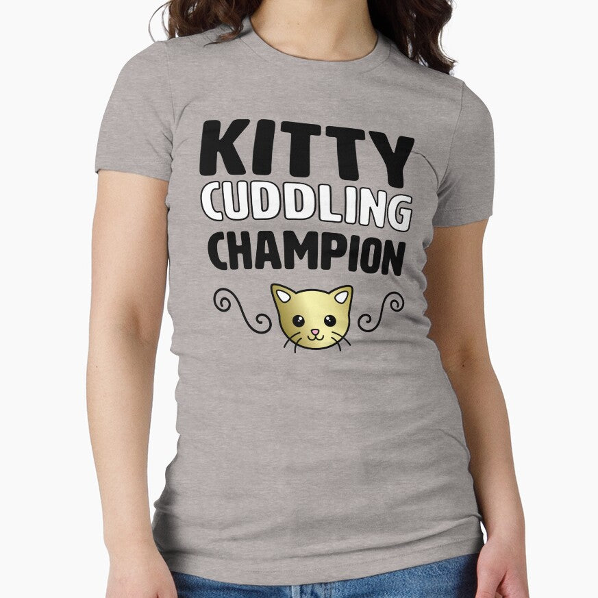 Kitty Cuddling Champion Shirt for Cat Lovers by mindeverykind