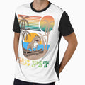 Pitbull On A Skate Board, Retro Beach by GarnersDesigns