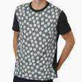 Boho Daisies Floral Print In Midnight Teal by Avenie