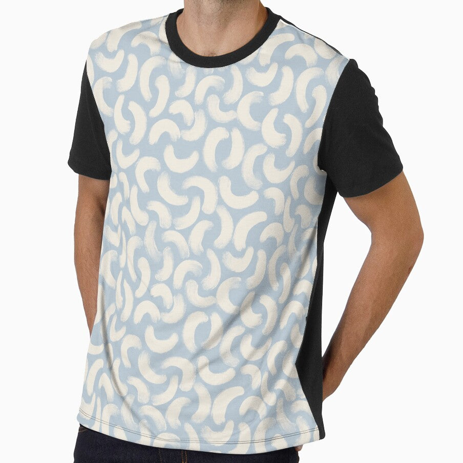 Boho gouache brush strokes in pastel blue by Illustrated by Nat