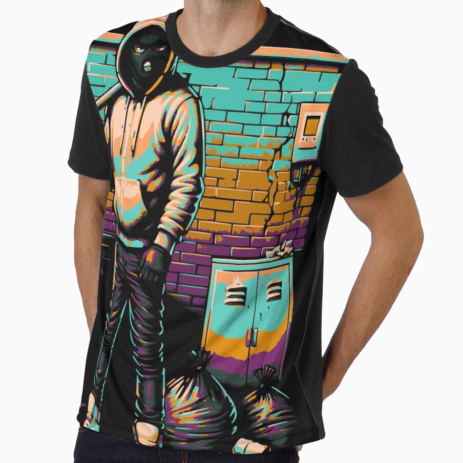 Neon Street Vigilante – Retro Urban Arcade Style Design by onlin3boutiqu3