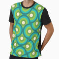 Retro Green-Blue Wavy Pattern by kjeppson