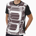 Monochrome Brown 60s Inspired Retro Shapes by TotallyRetroArt