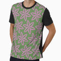 Geometrical Botanical Green Purple Flowers by technicolorable_art