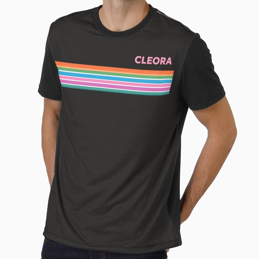 Retro 90s Neon Stripes Banner – AI Generated Minimal Graphic by Cleora Art