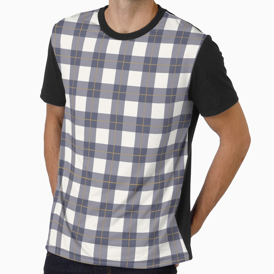 Gingham Pattern with Gold Stripe by NolkDesign