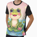 Funny frog on a lily pad by SimonsDesignArt