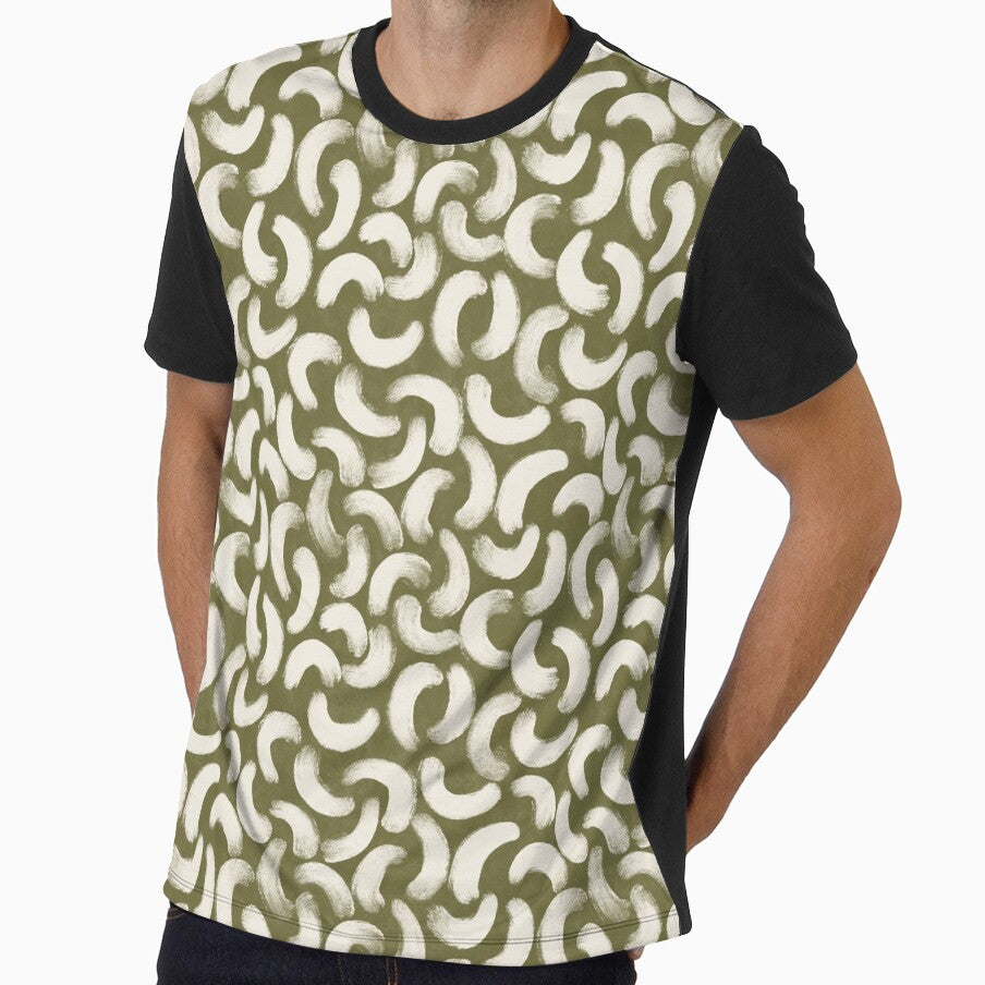 Boho gouache brush strokes in olive green by Illustrated by Nat