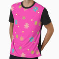 Retro Flowers Daisies Pink by Prints by Jen Star