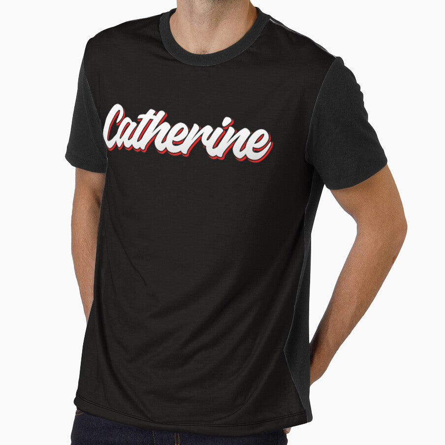 Retro Catherine Name Label (Black) by KACIIBARN