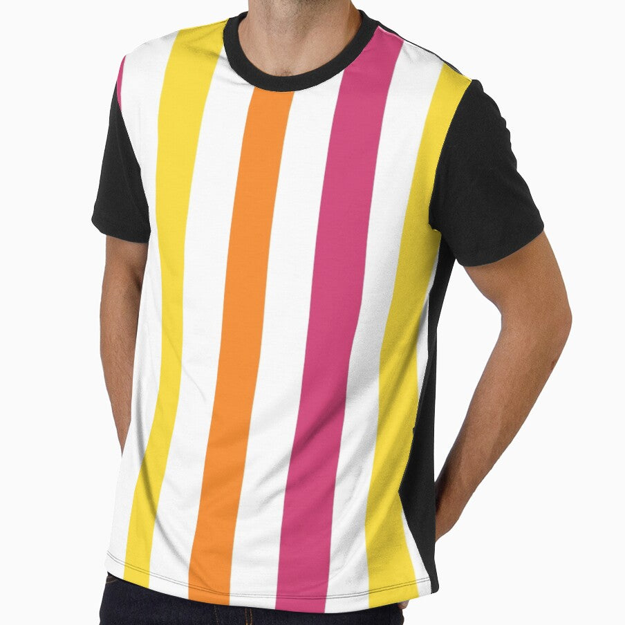 Candy Berry Stripes Orange Fuchsia Yellow by Licorice Moon