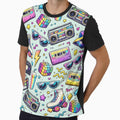 80s Retro Neon Elements AI Graphic – Vintage Pop Culture Icon Pattern by Cleora Art