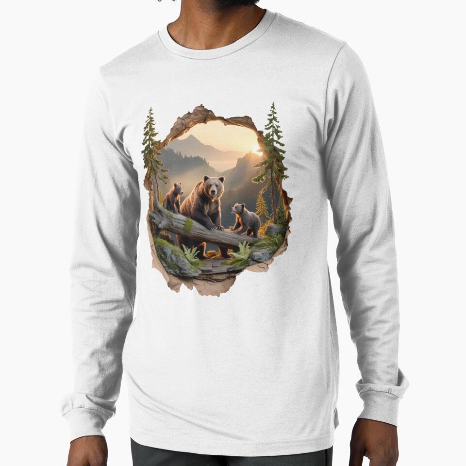 bear family - hiking - camping - national park – bear adventure - scenic view - woodland - rustic - alpine - pacific northwest - canadian wilderness - leave no trace - protect the wild - bear country by JansenGS