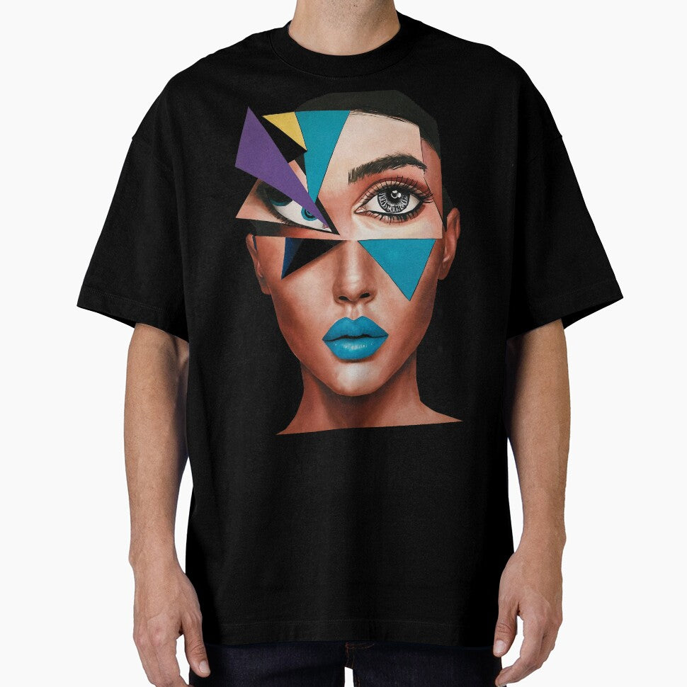 Vibrant Fragmented Abstract Face by Not Hugo