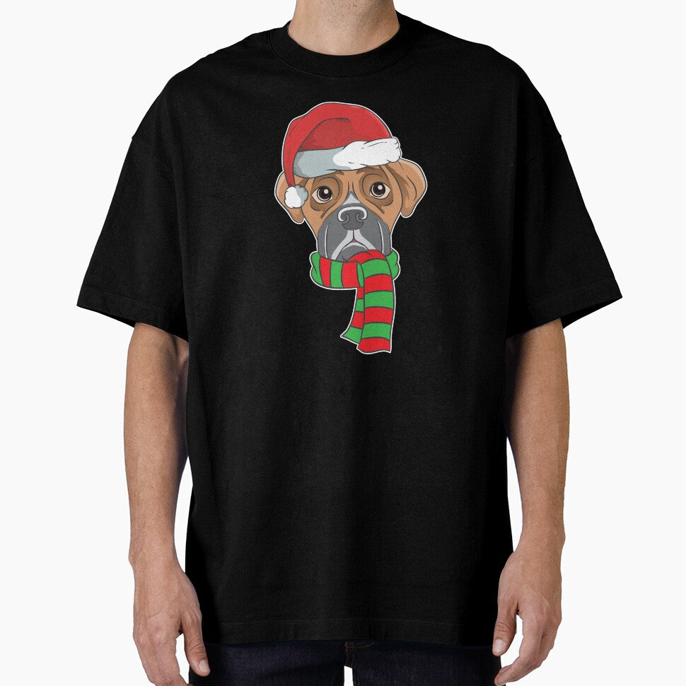 Funny Christmas Dog Xmas Santa Boxer Holiday Gift by haselshirt
