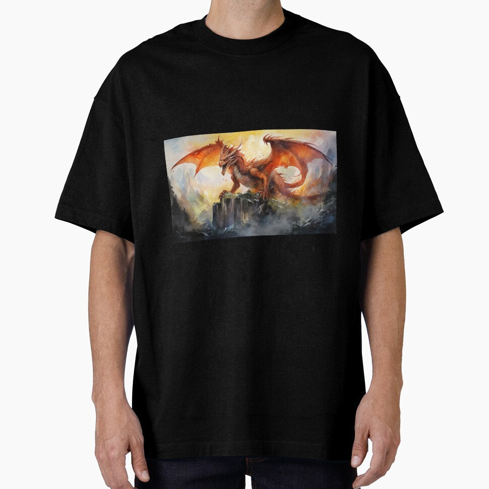 Dark Fantasy Watercolor - Fire Dragon by Fantasy Masterpiece