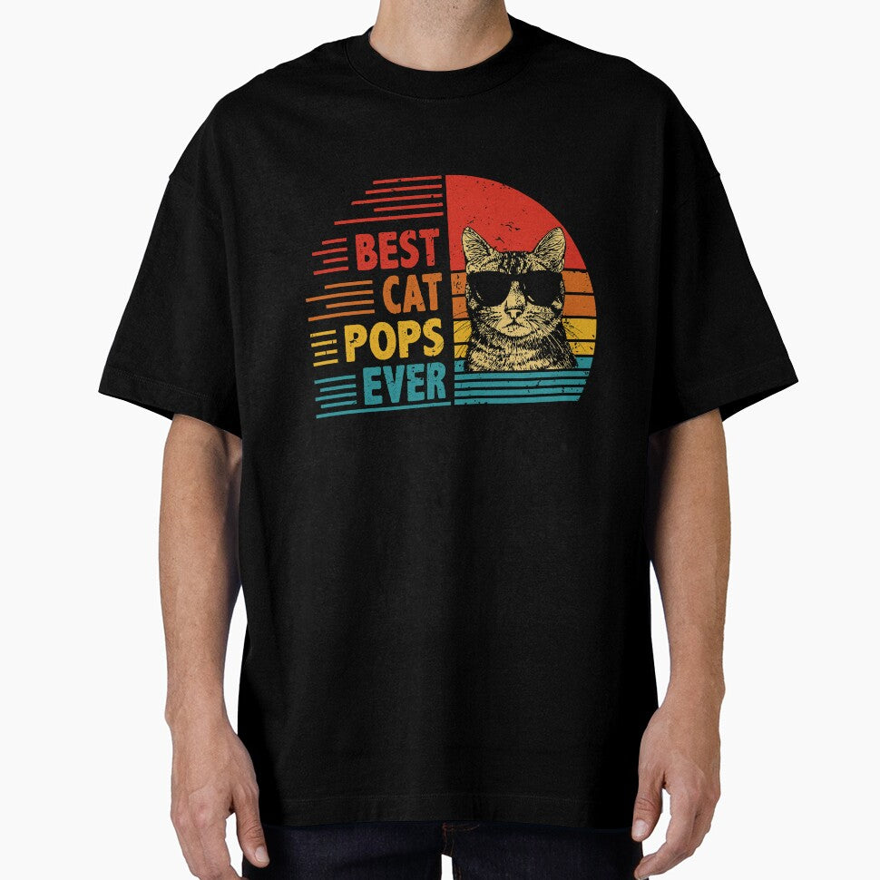 Vintage Retro Best Cat Pops Ever Funny Cat Lover Father's Day Gift by EdwinaEmmanoiCo