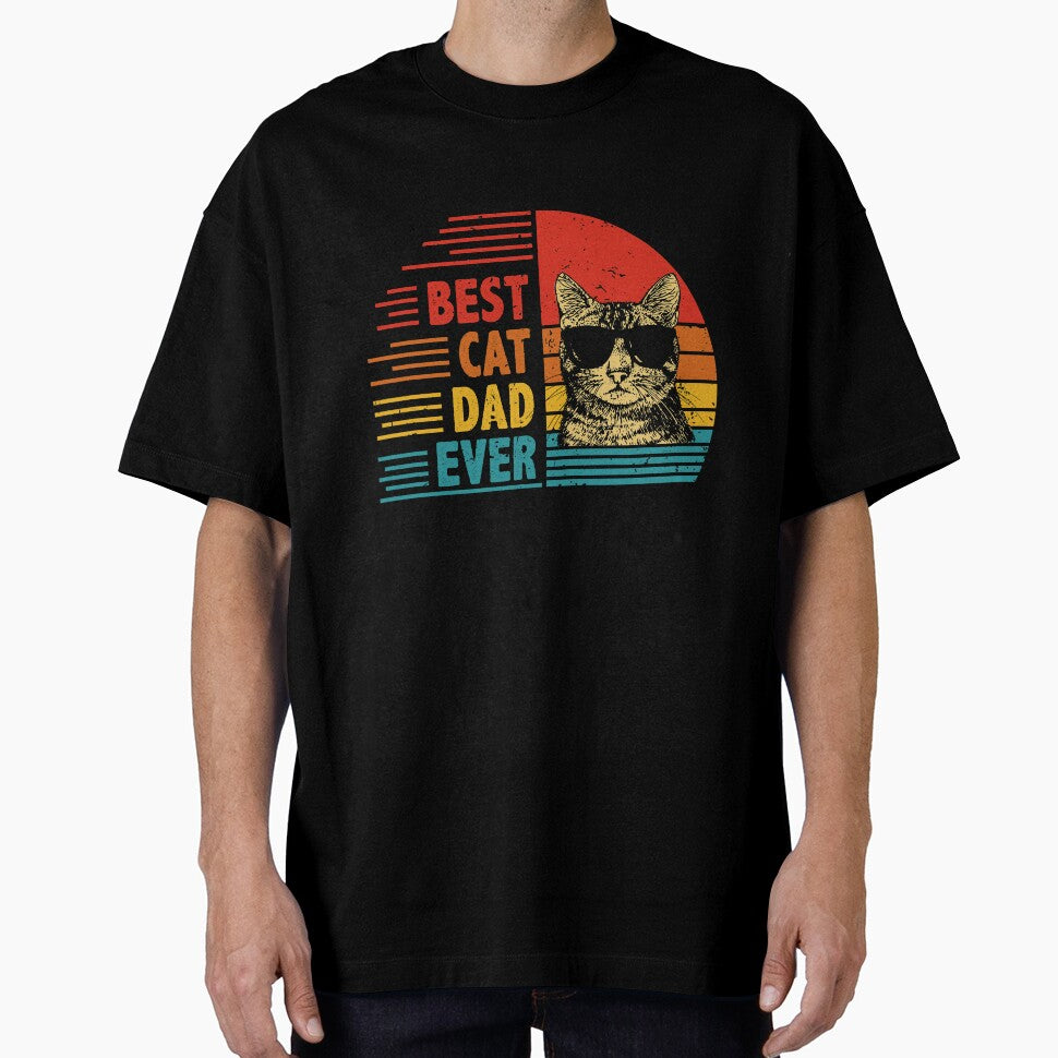 Vintage Retro Best Cat Dad Ever Funny Cat Lover Father's Day Gift by EdwinaEmmanoiCo