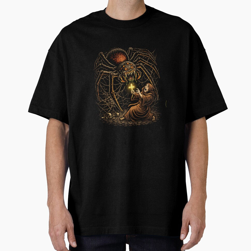 Giant Spider vs Monk – Dark Medieval Fantasy Art by Design by Anthony