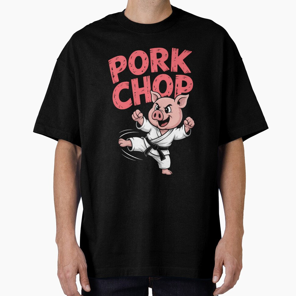 Pig Karate Pork Chop Funny Pun Cute by TiaLeuschke