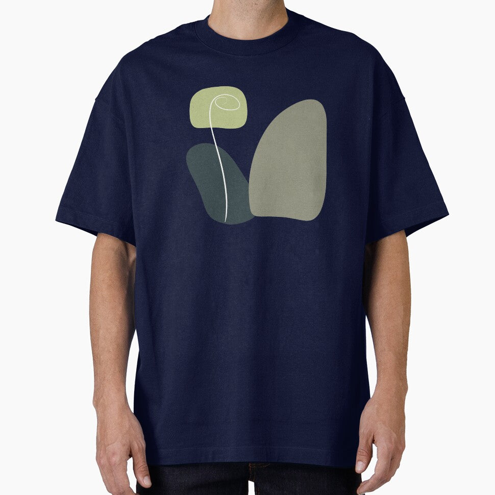 Dark Blue and Gray Minimalist Shapes by ArtforDailyLife