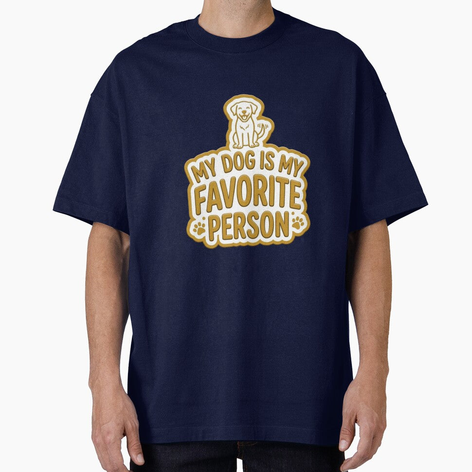 Funny Dog Lover Sticker – My Dog Is My Favorite Person (Gold) by JoyC Design Hub