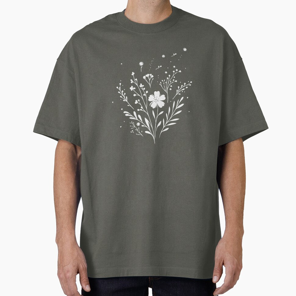 Womens Minimalist Floral T-Shirts, Gifts for Women, Flowers Crewneck Sweatshirt, AestheticTees, Floral Shirts for Women, Wild Flowers Graphic Tees by teecraftstudios