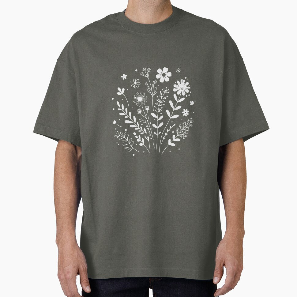 Aesthetic Floral T-Shirts, Gifts for Women, Flowers Crewneck Sweatshirt, Minimalist Tees, Floral Shirts for Women, Wild Flowers Graphic Tees by teecraftstudios