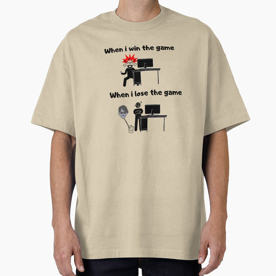 When I win the game VS when I lose the game – Test based illustration design – Black text by Nemesiscrowd