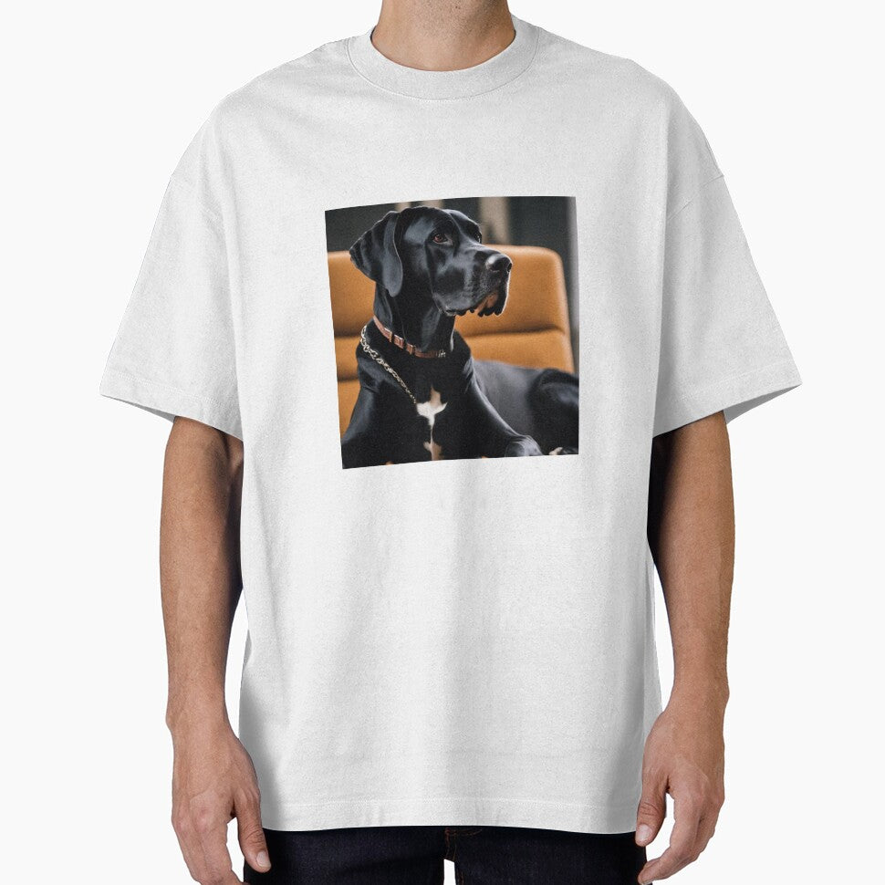 T-Shirt Black Great Dane Minimalist by Trialloja