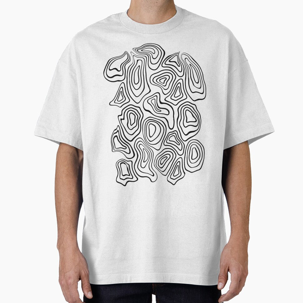 Black and White Minimalist Geode Drawing by velvetearth